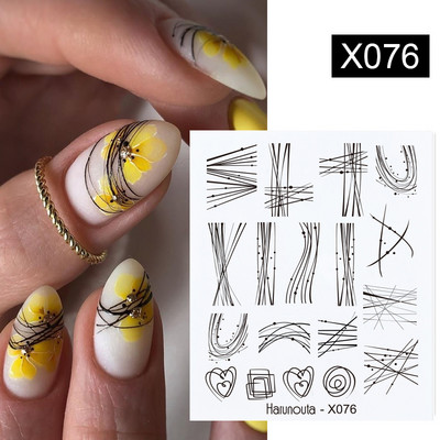 Harunouta Simple Green Theme Nail Water Decal Αυτοκόλλητο Summer DIY Slider for Manicuring Watercolor Flower Leaf Nail Art Watermark