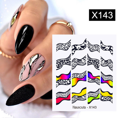 Harunouta Simple Green Theme Nail Water Decal Αυτοκόλλητο Summer DIY Slider for Manicuring Watercolor Flower Leaf Nail Art Watermark