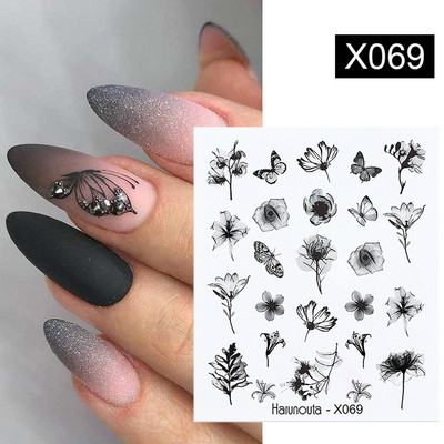Harunouta Simple Green Theme Nail Water Decal Αυτοκόλλητο Summer DIY Slider for Manicuring Watercolor Flower Leaf Nail Art Watermark