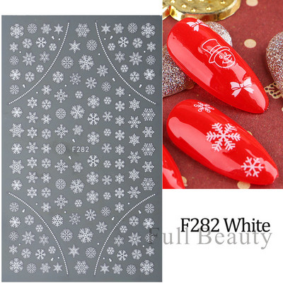 Snowflake 3D αυτοκόλλητα νυχιών Χριστουγεννιάτικα δώρα Elk Fashion Slider για μανικιούρ Χειμερινή Πρωτοχρονιά Πολωνική διακόσμηση τατουάζ PPF281-284