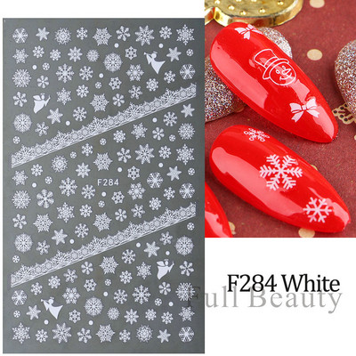 Snowflake 3D αυτοκόλλητα νυχιών Χριστουγεννιάτικα δώρα Elk Fashion Slider για μανικιούρ Χειμερινή Πρωτοχρονιά Πολωνική διακόσμηση τατουάζ PPF281-284