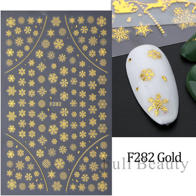 Snowflake 3D αυτοκόλλητα νυχιών Χριστουγεννιάτικα δώρα Elk Fashion Slider για μανικιούρ Χειμερινή Πρωτοχρονιά Πολωνική διακόσμηση τατουάζ PPF281-284