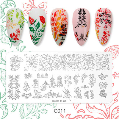 ROSALIND stantsimismallid Plaat-nail Art Disain Lilled Loomade Pilt DIY värvitud terasest küünetempli malli plaadi kaabitsa vorm