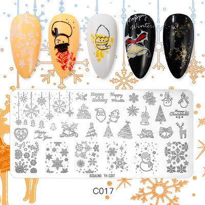 ROSALIND stantsimismallid Plaat-nail Art Disain Lilled Loomade Pilt DIY värvitud terasest küünetempli malli plaadi kaabitsa vorm