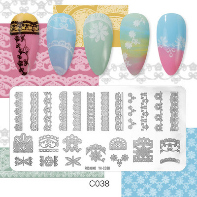 ROSALIND stantsimismallid Plaat-nail Art Disain Lilled Loomade Pilt DIY värvitud terasest küünetempli malli plaadi kaabitsa vorm