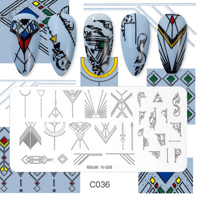 ROSALIND stantsimismallid Plaat-nail Art Disain Lilled Loomade Pilt DIY värvitud terasest küünetempli malli plaadi kaabitsa vorm