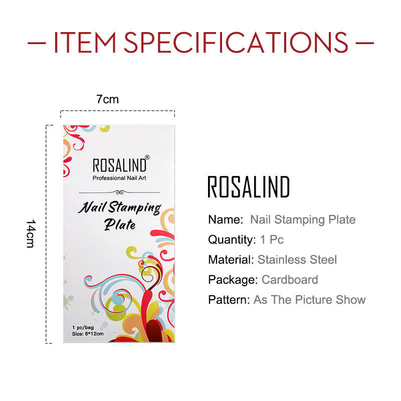 Πρότυπα σφράγισης ROSALIND Πλάκα Σχέδιο Νυχιών Σχέδιο Λουλούδι Ζώο Ζωγραφική Εικόνα Ζωγραφισμένο DIY Πρότυπο για ξύστρα για πλάκα καρφιών