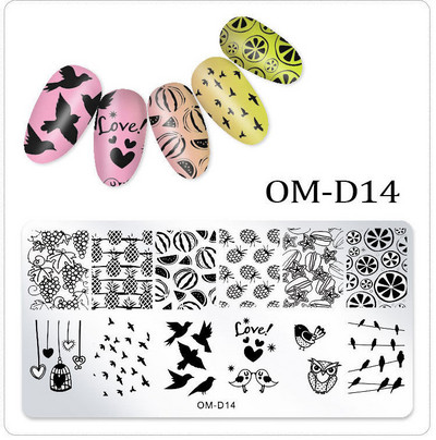 25 kujundust Nail Art stantsimall 6 x 12 cm Ristkülik Nail Art templi mall Ristkülikukujulised stantsimisplaadid
