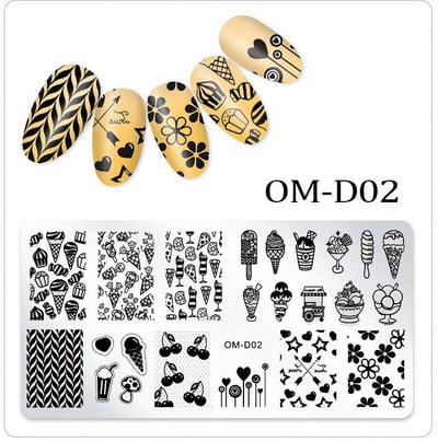 25 kujundust Nail Art stantsimall 6 x 12 cm Ristkülik Nail Art templi mall Ristkülikukujulised stantsimisplaadid