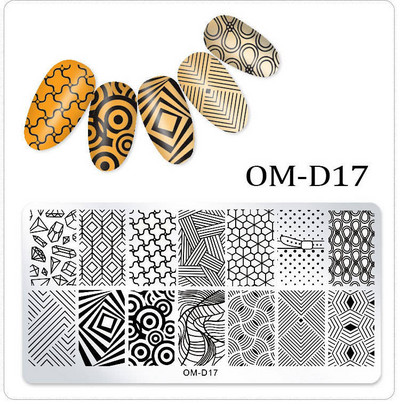 25 kujundust Nail Art stantsimall 6 x 12 cm Ristkülik Nail Art templi mall Ristkülikukujulised stantsimisplaadid