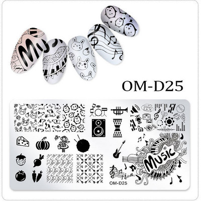 25 kujundust Nail Art stantsimall 6 x 12 cm Ristkülik Nail Art templi mall Ristkülikukujulised stantsimisplaadid