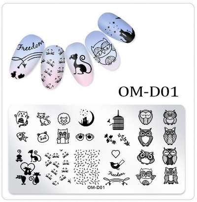 25 kujundust Nail Art stantsimall 6 x 12 cm Ristkülik Nail Art templi mall Ristkülikukujulised stantsimisplaadid