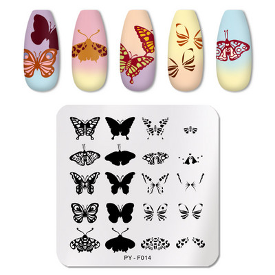 12*6 cm küünekunsti mallid templiplaat Lill liblikas loomakujutise disain klaastemperatuuri pits templite mallid plaadid