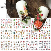 12 τεμ. Holly Tree Nails Αυτοκόλλητα Winter Greenery Elk Εορταστικό Χριστουγεννιάτικο Σχέδιο Νυχιών Διακόσμηση με μελόψωμο Drinking Water Sliders SLBN
