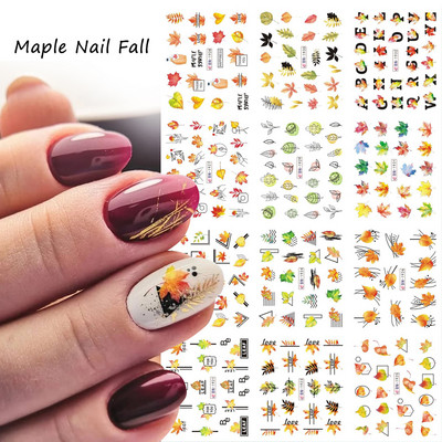 12 τεμ. Holly Tree Nails Αυτοκόλλητα Winter Greenery Elk Εορταστικό Χριστουγεννιάτικο Σχέδιο Νυχιών Διακόσμηση με μελόψωμο Drinking Water Sliders SLBN