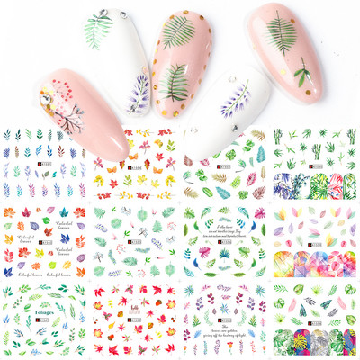 12 τεμ. Holly Tree Nails Αυτοκόλλητα Winter Greenery Elk Εορταστικό Χριστουγεννιάτικο Σχέδιο Νυχιών Διακόσμηση με μελόψωμο Drinking Water Sliders SLBN
