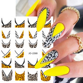 3D Leopard Prints French Tips Αυτοκόλλητα για μανικιούρ Άγρια Ζώα Καρδιά Πεταλούδα Anime Sliders Διακόσμηση Πρωτοχρονιάς Αξεσουάρ SAJO