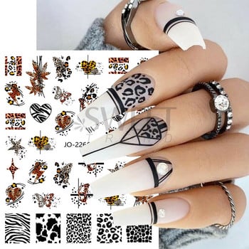 3D Leopard Prints French Tips Αυτοκόλλητα για μανικιούρ Άγρια Ζώα Καρδιά Πεταλούδα Anime Sliders Διακόσμηση Πρωτοχρονιάς Αξεσουάρ SAJO