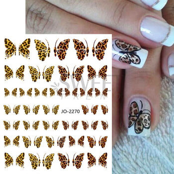 3D Leopard Prints French Tips Αυτοκόλλητα για μανικιούρ Άγρια Ζώα Καρδιά Πεταλούδα Anime Sliders Διακόσμηση Πρωτοχρονιάς Αξεσουάρ SAJO