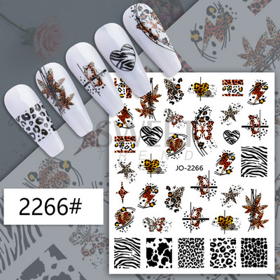 3D Leopard Prints French Tips Αυτοκόλλητα για μανικιούρ Άγρια Ζώα Καρδιά Πεταλούδα Anime Sliders Διακόσμηση Πρωτοχρονιάς Αξεσουάρ SAJO