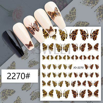 3D Leopard Prints French Tips Αυτοκόλλητα για μανικιούρ Άγρια Ζώα Καρδιά Πεταλούδα Anime Sliders Διακόσμηση Πρωτοχρονιάς Αξεσουάρ SAJO