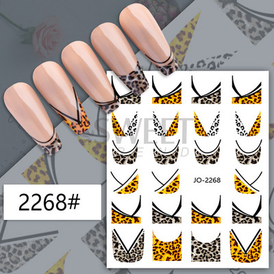 3D Leopard Prints French Tips Αυτοκόλλητα για μανικιούρ Άγρια Ζώα Καρδιά Πεταλούδα Anime Sliders Διακόσμηση Πρωτοχρονιάς Αξεσουάρ SAJO