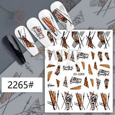 3D Leopard Prints French Tips Αυτοκόλλητα για μανικιούρ Άγρια Ζώα Καρδιά Πεταλούδα Anime Sliders Διακόσμηση Πρωτοχρονιάς Αξεσουάρ SAJO