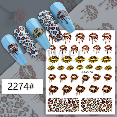3D Leopard Prints French Tips Αυτοκόλλητα για μανικιούρ Άγρια Ζώα Καρδιά Πεταλούδα Anime Sliders Διακόσμηση Πρωτοχρονιάς Αξεσουάρ SAJO