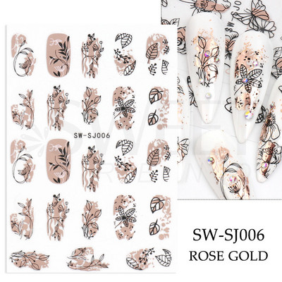 3D Leopard Prints French Tips Αυτοκόλλητα για μανικιούρ Άγρια Ζώα Καρδιά Πεταλούδα Anime Sliders Διακόσμηση Πρωτοχρονιάς Αξεσουάρ SAJO