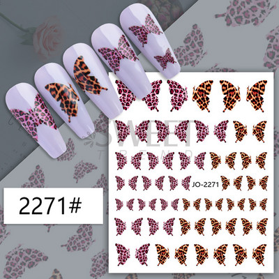 3D Leopard Prints French Tips Αυτοκόλλητα για μανικιούρ Άγρια Ζώα Καρδιά Πεταλούδα Anime Sliders Διακόσμηση Πρωτοχρονιάς Αξεσουάρ SAJO