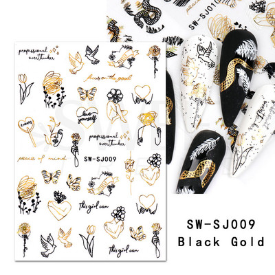 3D Leopard Prints French Tips Αυτοκόλλητα για μανικιούρ Άγρια Ζώα Καρδιά Πεταλούδα Anime Sliders Διακόσμηση Πρωτοχρονιάς Αξεσουάρ SAJO