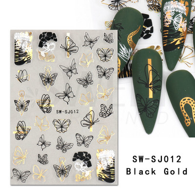 3D Leopard Prints French Tips Αυτοκόλλητα για μανικιούρ Άγρια Ζώα Καρδιά Πεταλούδα Anime Sliders Διακόσμηση Πρωτοχρονιάς Αξεσουάρ SAJO