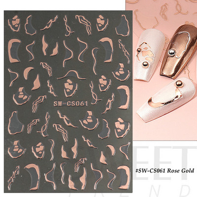 3D Leopard Prints French Tips Αυτοκόλλητα για μανικιούρ Άγρια Ζώα Καρδιά Πεταλούδα Anime Sliders Διακόσμηση Πρωτοχρονιάς Αξεσουάρ SAJO