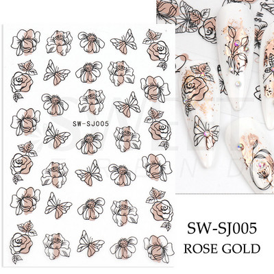 3D Leopard Prints French Tips Αυτοκόλλητα για μανικιούρ Άγρια Ζώα Καρδιά Πεταλούδα Anime Sliders Διακόσμηση Πρωτοχρονιάς Αξεσουάρ SAJO