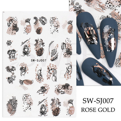 3D Leopard Prints French Tips Αυτοκόλλητα για μανικιούρ Άγρια Ζώα Καρδιά Πεταλούδα Anime Sliders Διακόσμηση Πρωτοχρονιάς Αξεσουάρ SAJO