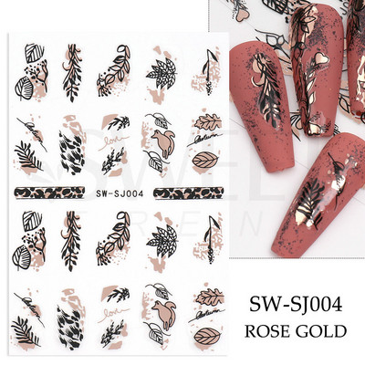 3D Leopard Prints French Tips Αυτοκόλλητα για μανικιούρ Άγρια Ζώα Καρδιά Πεταλούδα Anime Sliders Διακόσμηση Πρωτοχρονιάς Αξεσουάρ SAJO