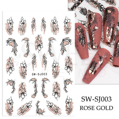 3D Leopard Prints French Tips Αυτοκόλλητα για μανικιούρ Άγρια Ζώα Καρδιά Πεταλούδα Anime Sliders Διακόσμηση Πρωτοχρονιάς Αξεσουάρ SAJO