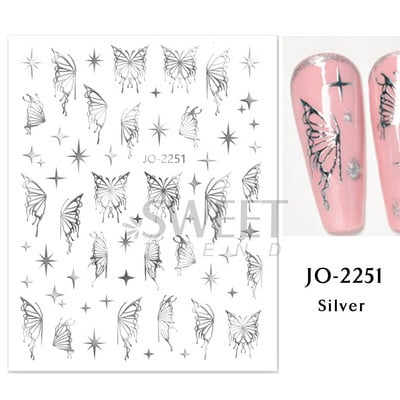 3D Leopard Prints French Tips Αυτοκόλλητα για μανικιούρ Άγρια Ζώα Καρδιά Πεταλούδα Anime Sliders Διακόσμηση Πρωτοχρονιάς Αξεσουάρ SAJO