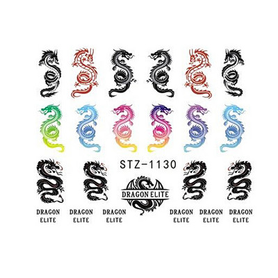 Αυτοκόλλητο για μεταφορά νερού κινέζικου δράκου Snake Κινέζοι χαρακτήρες Myth Slider Πρωτοχρονιάτικο Slider Νυχιών Διακόσμηση SLSTZ1114-1137-1