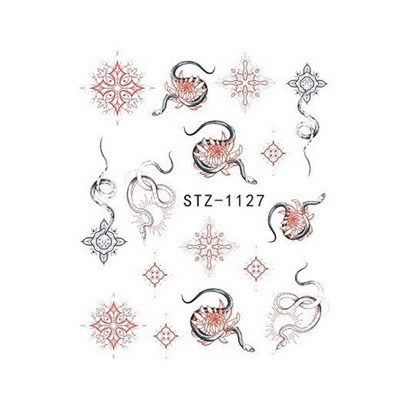 Αυτοκόλλητο για μεταφορά νερού κινέζικου δράκου Snake Κινέζοι χαρακτήρες Myth Slider Πρωτοχρονιάτικο Slider Νυχιών Διακόσμηση SLSTZ1114-1137-1