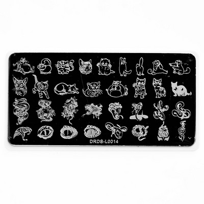 1 τεμ 6*12 cm Πλάκα σφράγισης Nail Art Letter Ζώο λουλούδι Πρότυπο γεωμετρίας με φτερά εκτύπωση Εργαλεία από ανοξείδωτο χάλυβα Στένσιλ εικόνας