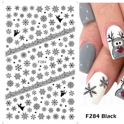 Τρισδιάστατα Λευκά Snowflakes Χειμερινά συρόμενα για αυτοκόλλητα νυχιών Χριστουγεννιάτικα διακοσμητικά αυτοκόλλητα για το νέο έτος DIY Εργαλεία τέχνης μανικιούρ GLF281-284