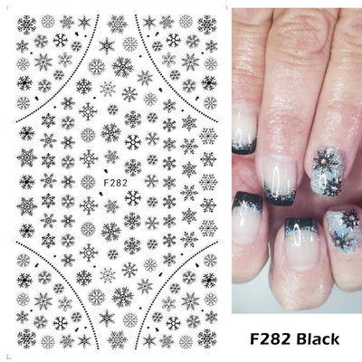 Τρισδιάστατα Λευκά Snowflakes Χειμερινά συρόμενα για αυτοκόλλητα νυχιών Χριστουγεννιάτικα διακοσμητικά αυτοκόλλητα για το νέο έτος DIY Εργαλεία τέχνης μανικιούρ GLF281-284