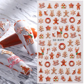 Χριστουγεννιάτικα 5D Χειμερινά ανάγλυφα αυτοκόλλητα νυχιών Διακόσμηση τέχνης νυχιών Bird Snowflakes Gingerbread Man Εορταστικό σχέδιο DIY Εργαλείο μανικιούρ