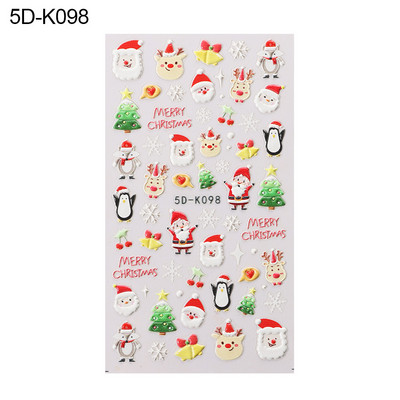 Χριστουγεννιάτικα 5D Χειμερινά ανάγλυφα αυτοκόλλητα νυχιών Διακόσμηση τέχνης νυχιών Bird Snowflakes Gingerbread Man Εορταστικό σχέδιο DIY Εργαλείο μανικιούρ