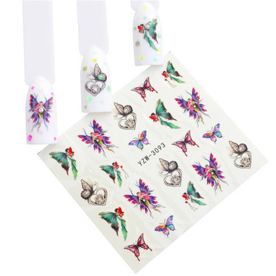 1 ΤΕΜ. Αυτοκόλλητο νυχιών Λουλούδι Κομψά Σετ υδατογράφημα ολίσθησης Πολύχρωμα βερνίκια αυτοκόλλητα περιτυλίγματα για αξεσουάρ νυχιών μανικιούρ