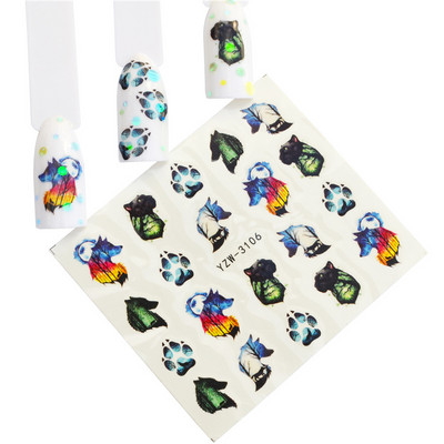 1 ΤΕΜ. Αυτοκόλλητο νυχιών Λουλούδι Κομψά Σετ υδατογράφημα ολίσθησης Πολύχρωμα βερνίκια αυτοκόλλητα περιτυλίγματα για αξεσουάρ νυχιών μανικιούρ