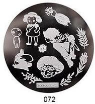 1 ΤΕΜ. Πλάκες για σφράγιση νυχιών από ανοξείδωτο ατσάλι Μανικιούρ DIY Διακοσμήσεις εικόνας Anime Στρογγυλά Πρότυπα για στάμπες νυχιών Πρότυπα Nail Art Stencil 5.5