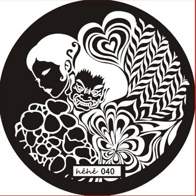 1 ΤΕΜ. Πλάκες για σφράγιση νυχιών από ανοξείδωτο ατσάλι Μανικιούρ DIY Διακοσμήσεις εικόνας Anime Στρογγυλά Πρότυπα για στάμπες νυχιών Πρότυπα Nail Art Stencil 5.5