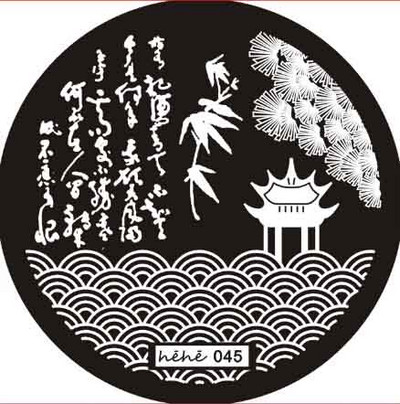 1 ΤΕΜ. Πλάκες για σφράγιση νυχιών από ανοξείδωτο ατσάλι Μανικιούρ DIY Διακοσμήσεις εικόνας Anime Στρογγυλά Πρότυπα για στάμπες νυχιών Πρότυπα Nail Art Stencil 5.5